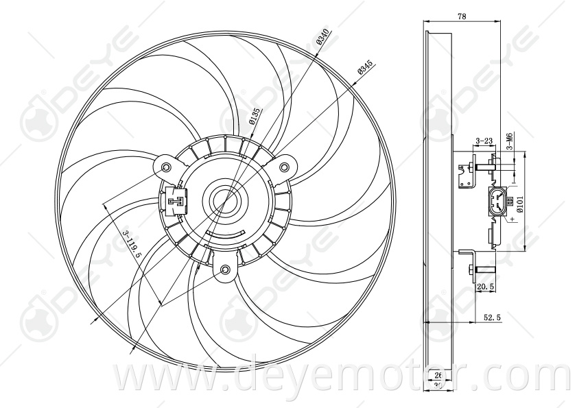 698973R 698372R 2S65BK620DA cooling radiator fan for FORD FIESTA